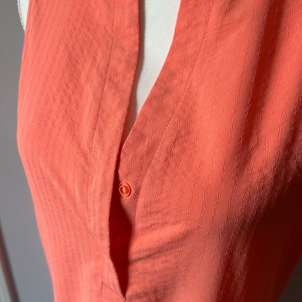 Title Nine Orange Athletic Dress Cinched Hem Swim Coverup V-Neck Size M - Picture 6 of 10